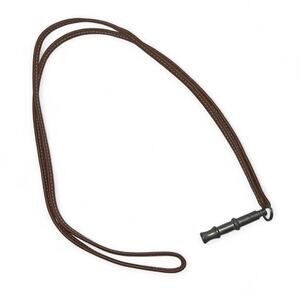 Hermes Paris Dog Whistle Silver Pendant Leather Necklace